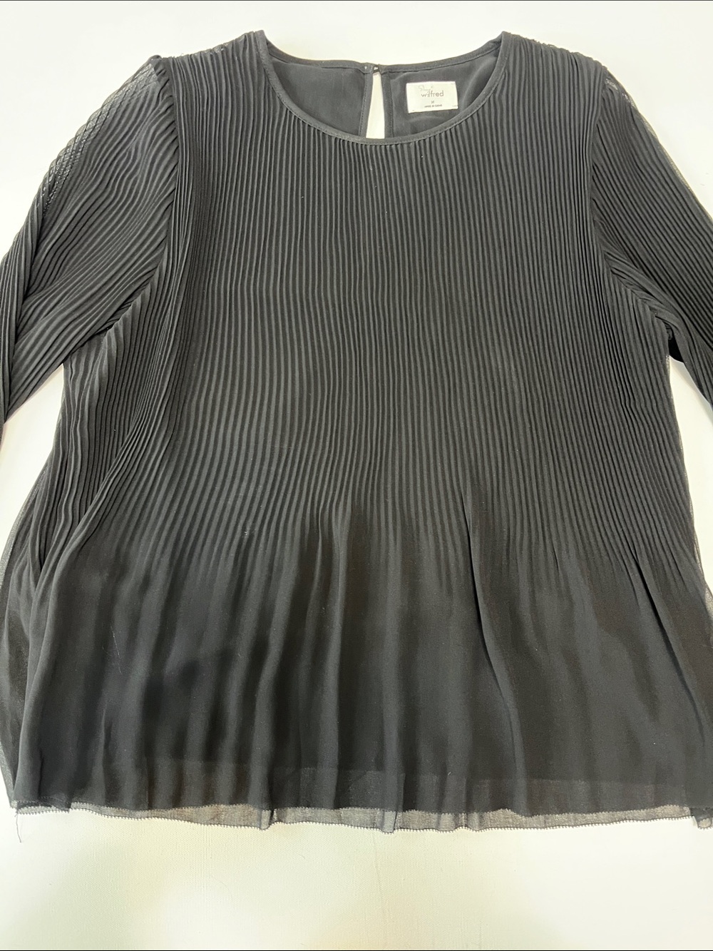Wilfred Black Pleated Long Sleeve Blouse - Picture 2 of 7
